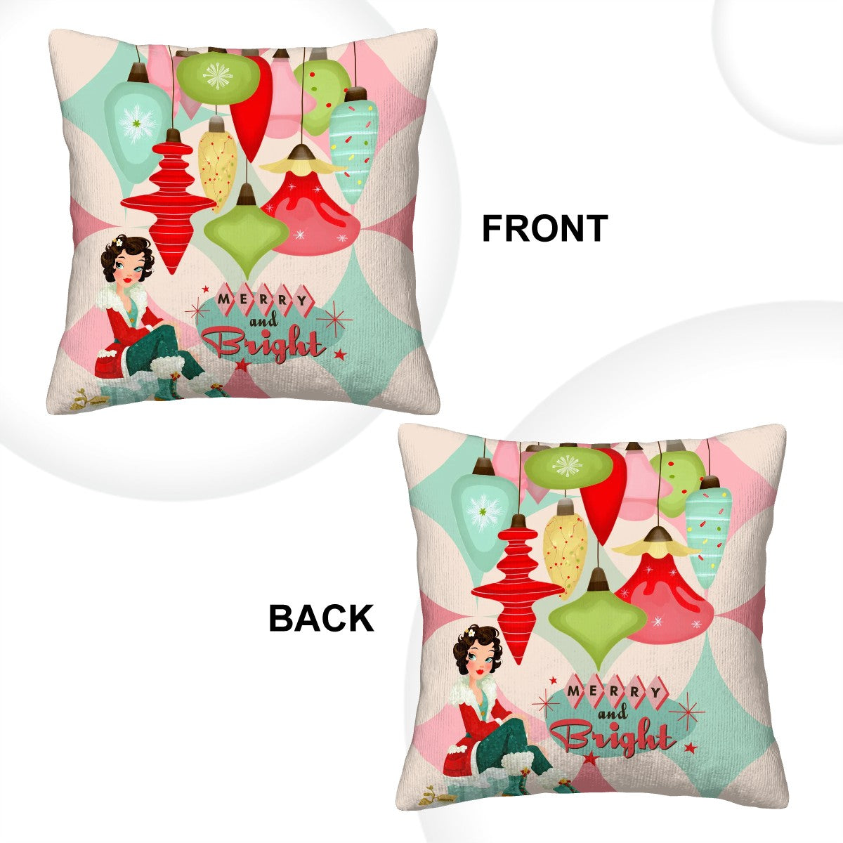 Merry And Bright Modernist Corduroy Throw Pillow Covers with Core