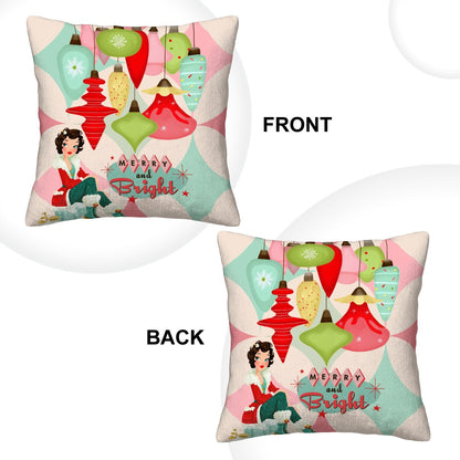 Merry And Bright Modernist Corduroy Throw Pillow Covers with Core