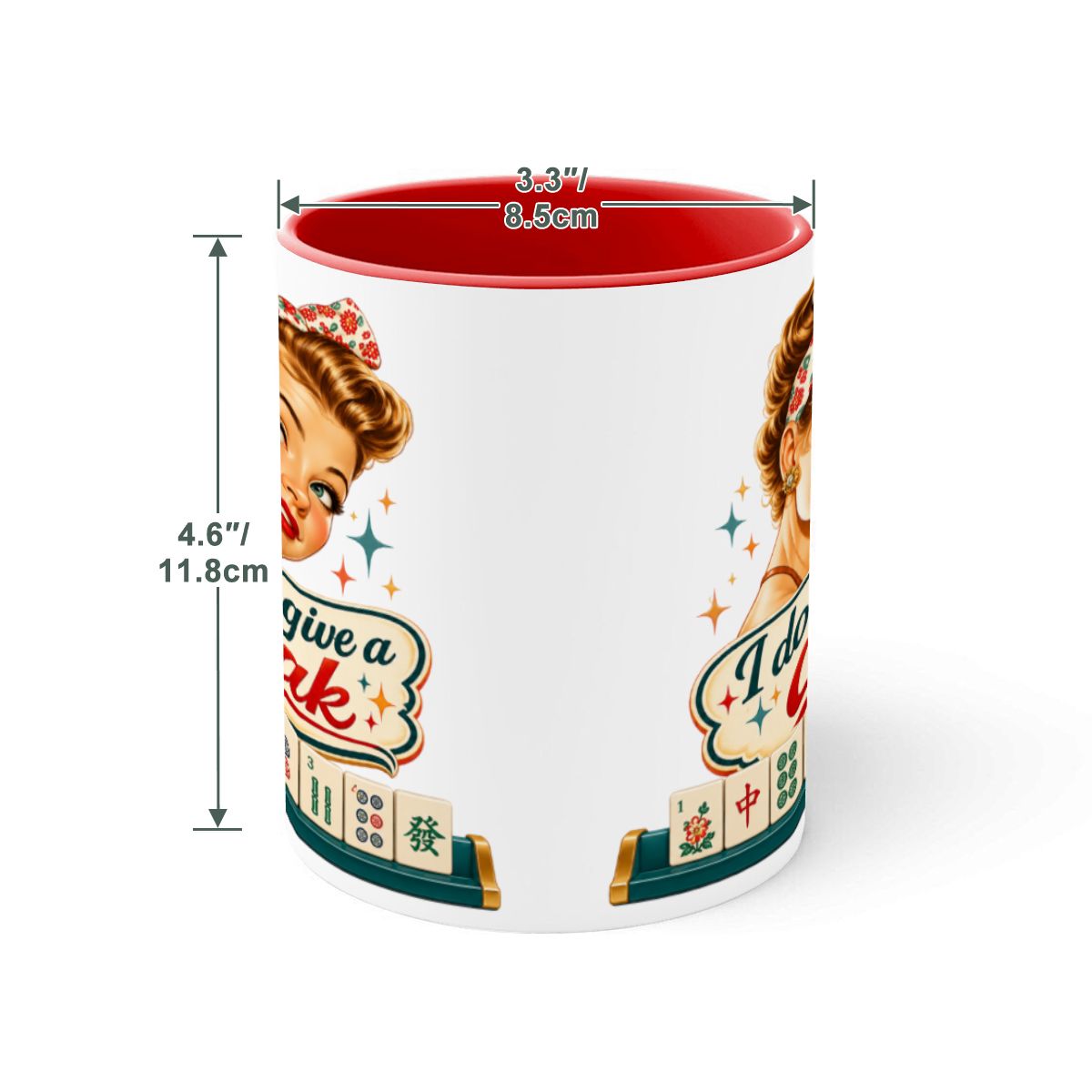 Funny Mahjong Mug, I Don't Give A Crak Large Colorful Mug (15oz)