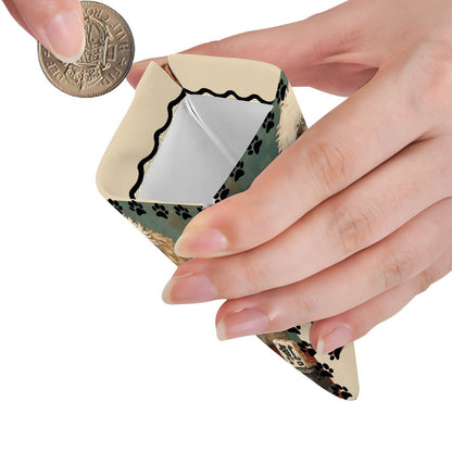 Doodle Dog Playing Mahjong Leather Dice Coin Purse - Splash of Color Co.