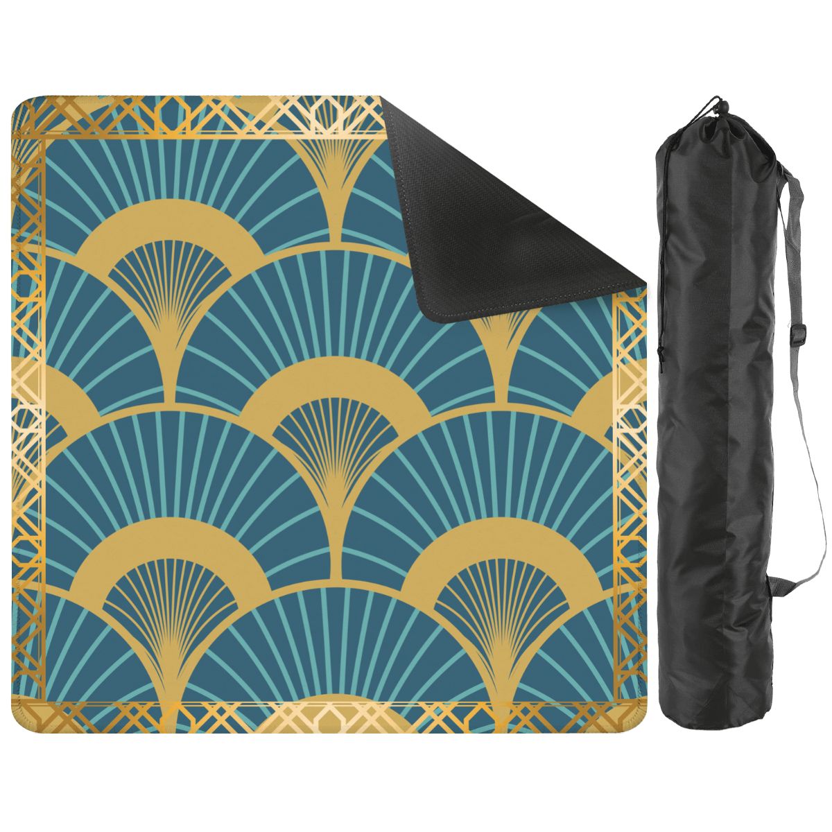 Art Deco Mahjong Mat Lady Luck’s Teal Lounge - Splash of Color Co.