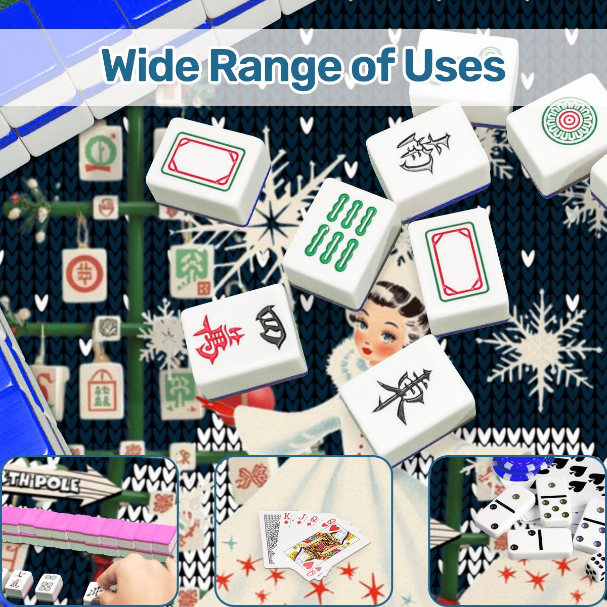 Sweater Weather Nostalgic Whimsical Christmas Mahjong Mat - Splash of Color Co.