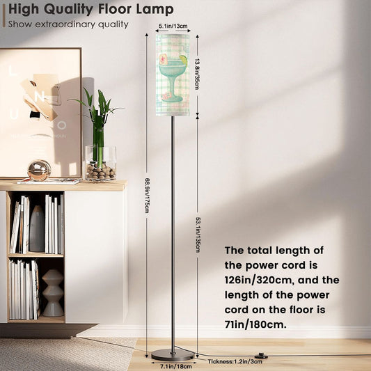 Whimsical Watercolor Mahjong Lover Reading Nook Modern Floor Lamp