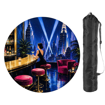 Midnight At The Oasis Art Deco Glam Round Mahjong Mat