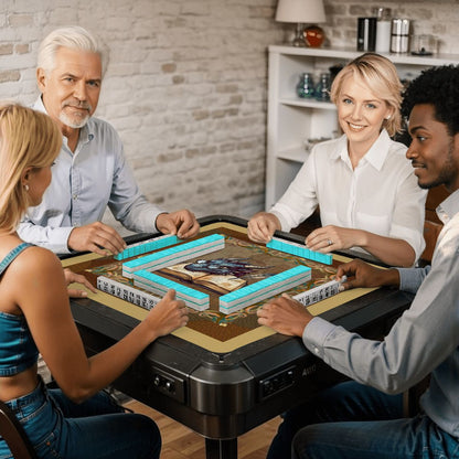 Dragon Of All Tales Faux Needlepoint Mahjong Mat - Splash of Color Co.