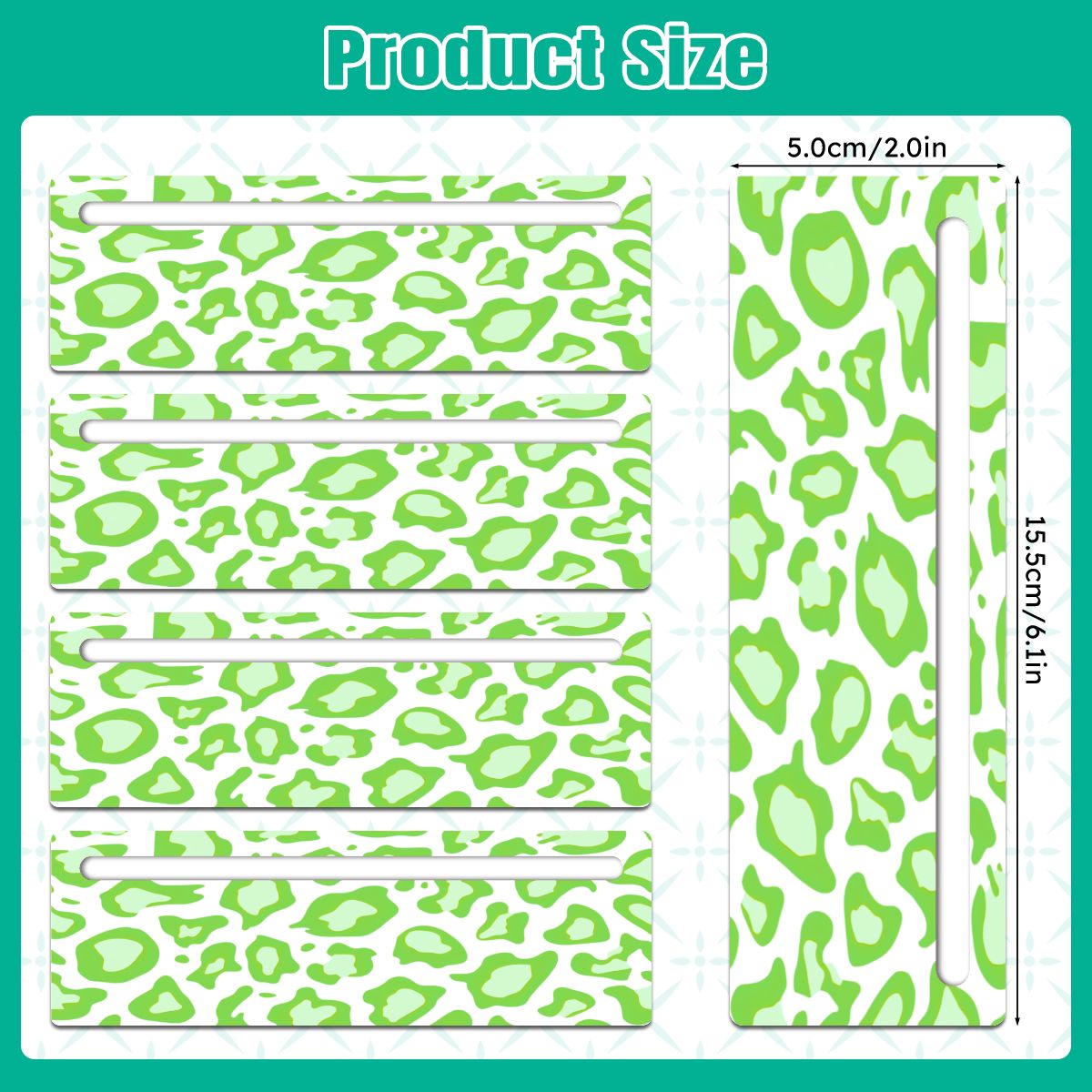 Lime Green Cheetah Print Mahjong Line Reader 4 Pack