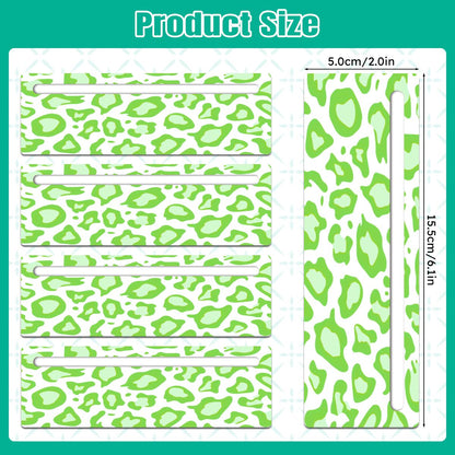 Lime Green Cheetah Print Mahjong Line Reader 4 Pack