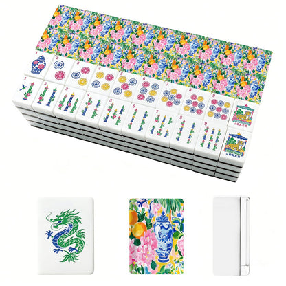 Sunny Citrus Pastel Asian Chinoiserie American Mahjong Tiles And Carry Case