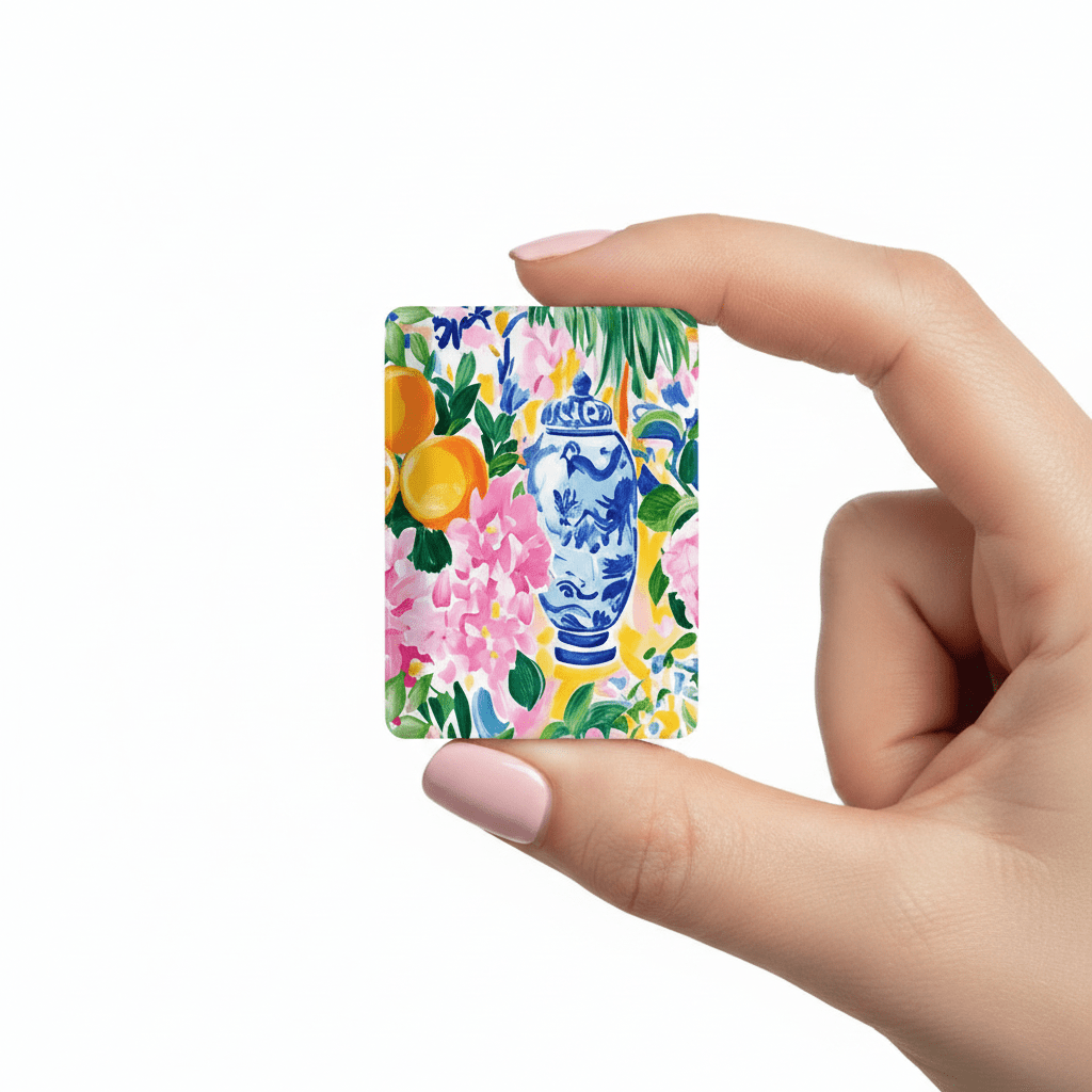 Sunny Citrus Pastel Asian Chinoiserie American Mahjong Tiles And Carry Case - Splash Of Mahj And Color Co.