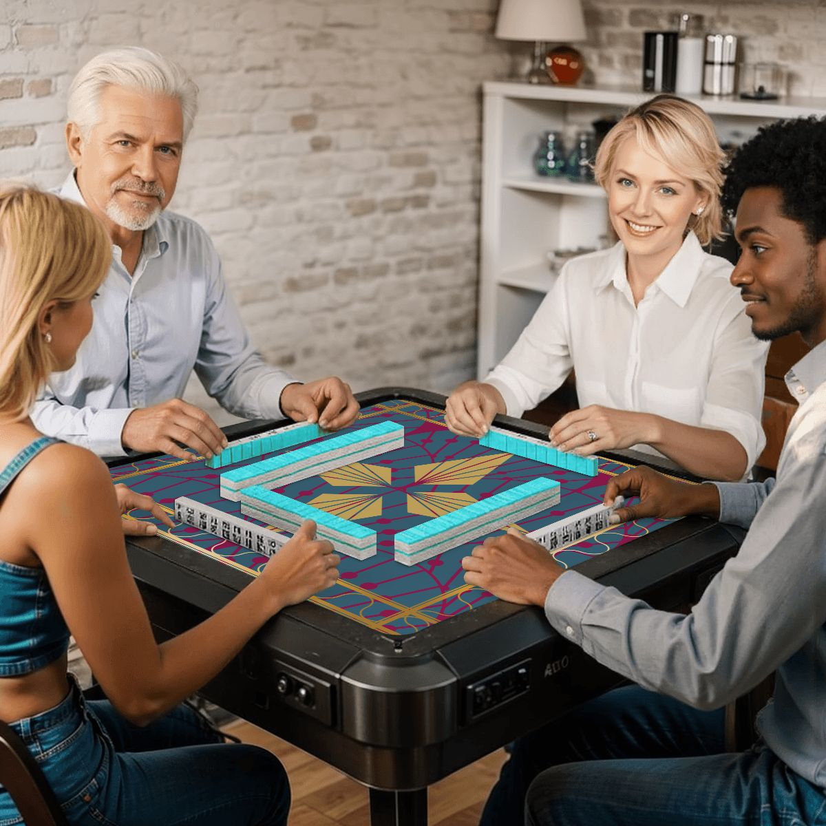 Art Deco Mahjong Mat, Speakeasy Golden Glitz & Berry Blitz - Splash of Color Co.