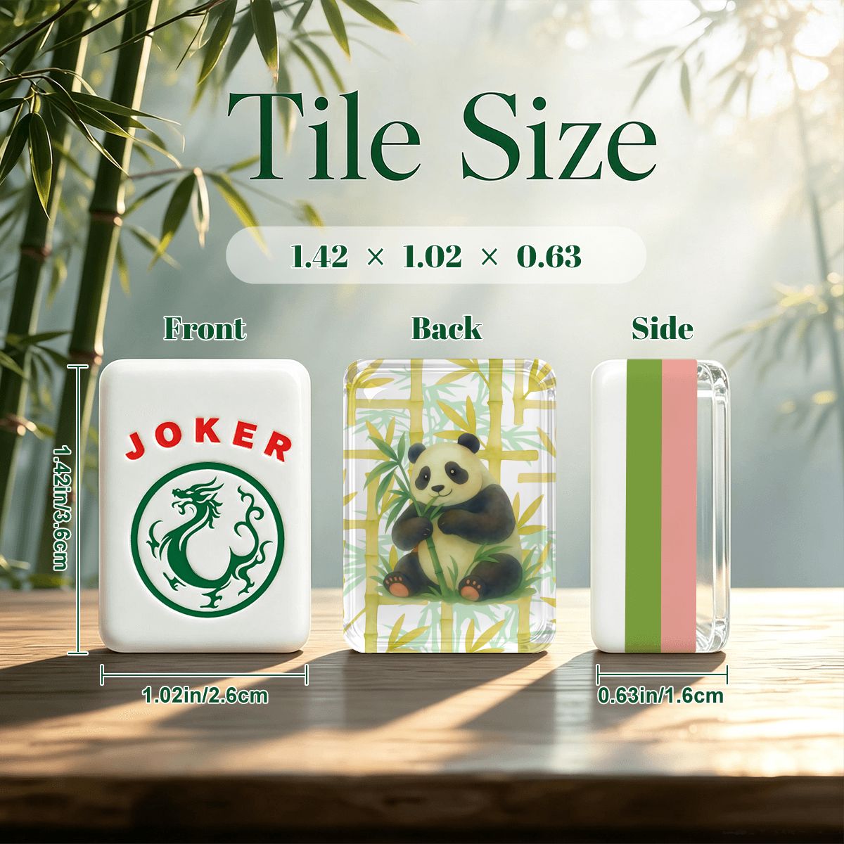 Bamboo Asian Panda Bear 4 Layer American Mahjong Tiles Set And Carry Case - Splash Of Mahj And Color Co.