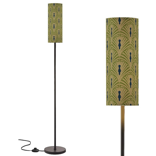 Art Deco Floor Lamp, Army Green Royal Blue Geometric Designed Modern Lighting - Splash of Color Co.