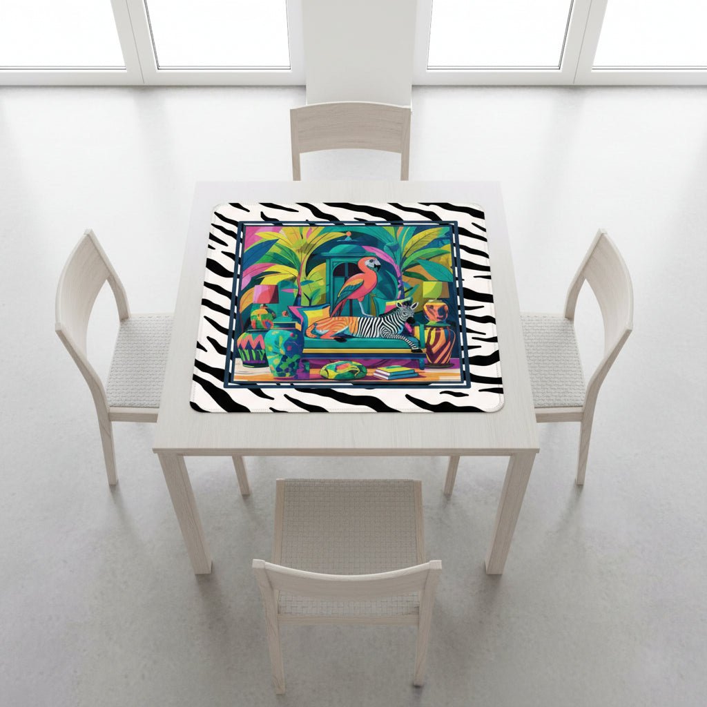 Wild Thang Animal Print Mahjong Mat 33"x33" (Ship Rolled up) - Splash of Color Co.