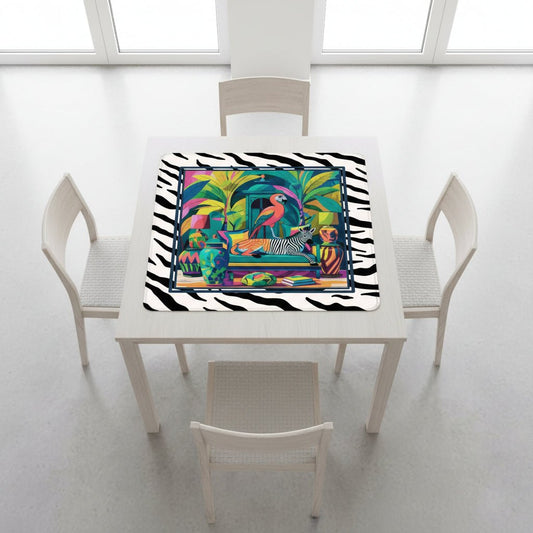 Wild Thang Animal Print Mahjong Mat 33"x33" (Ship Rolled up) - Splash of Color Co.