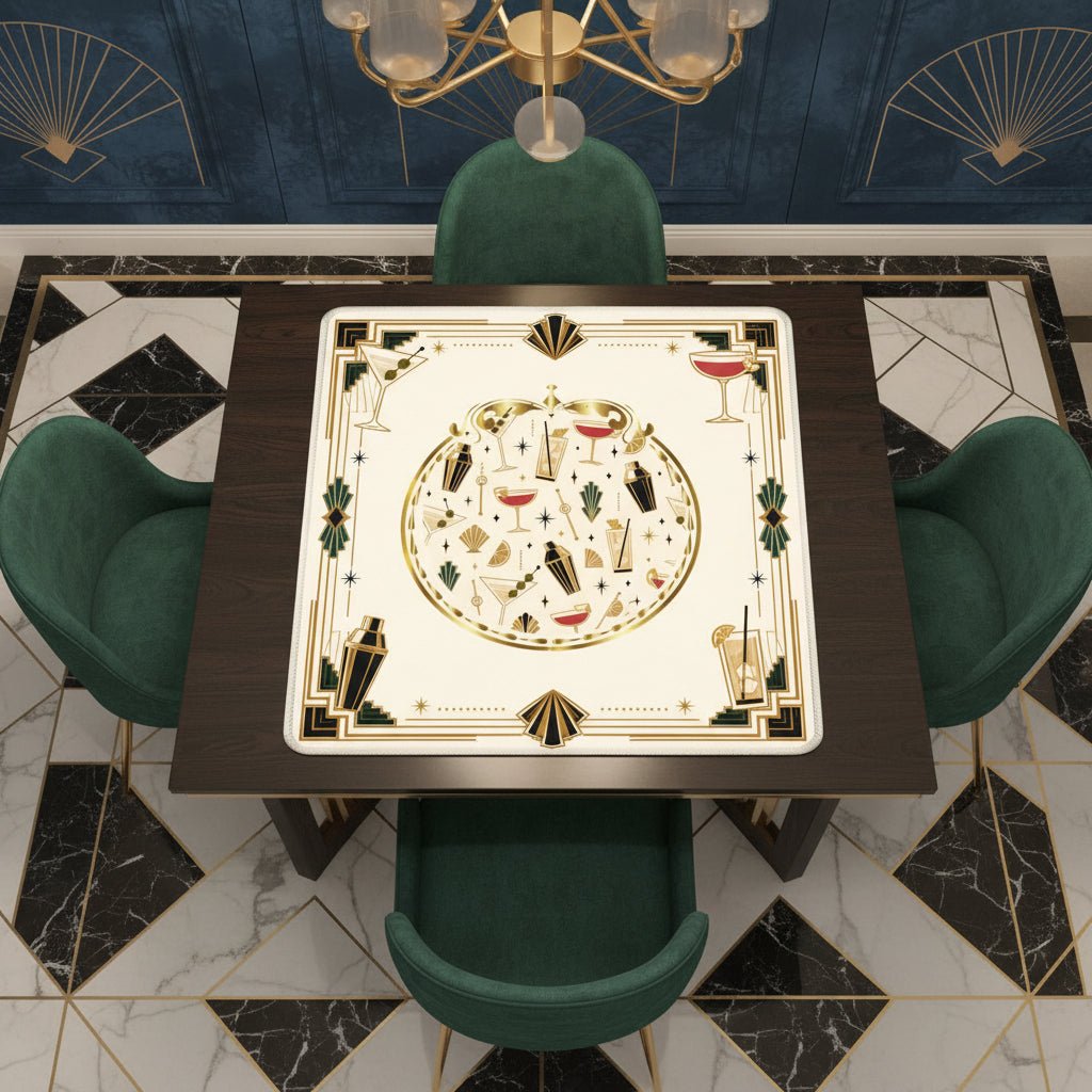 Art Deco Speakeasy Cocktail Mahjong Mat - Splash of Color Co.