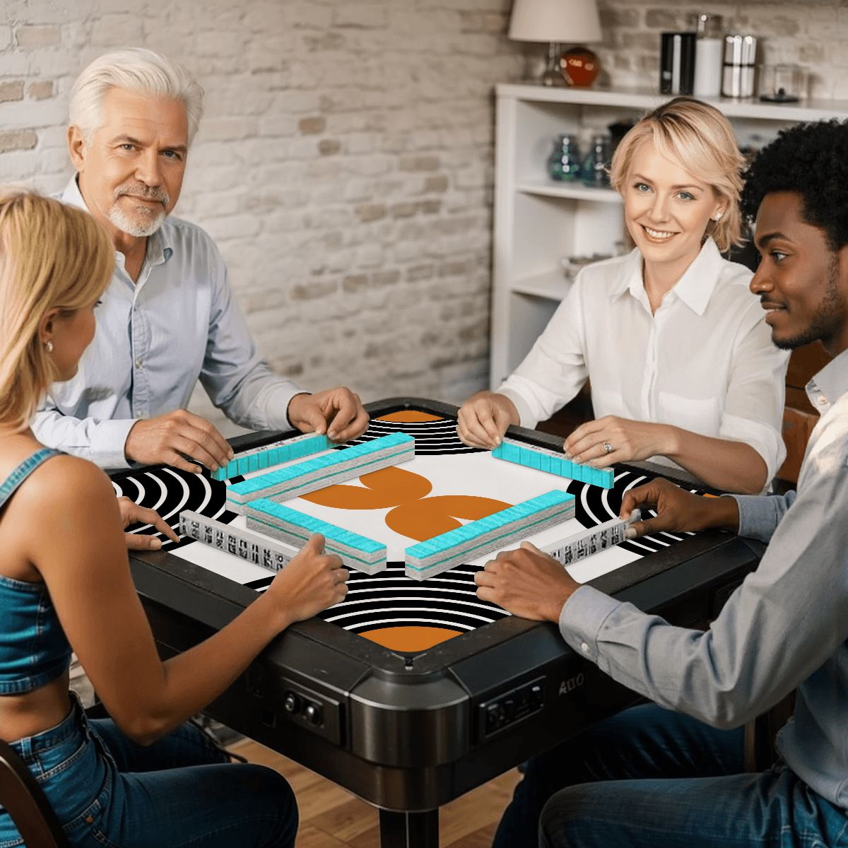 Calm Before Clack Modern Minimalist Geometric Designed Mahjong Mat - Splash of Color Co.