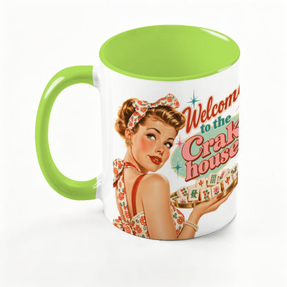 Funny Mahjong Mug, Welcome To The Crak House Modcentric Large Colorful Mug (15oz)