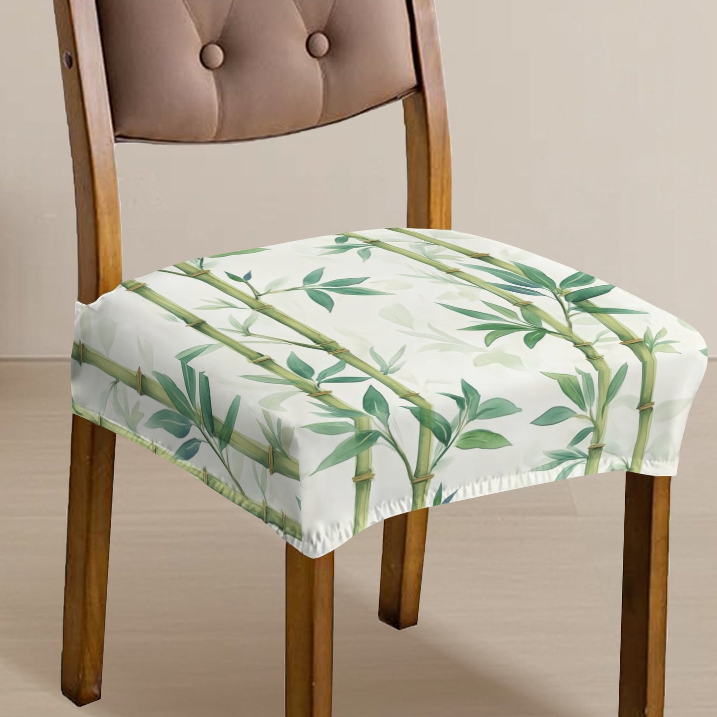 Asian Bamboo Designed Set Of Four Chair Pad Seat Covers - Splash of Color Co.