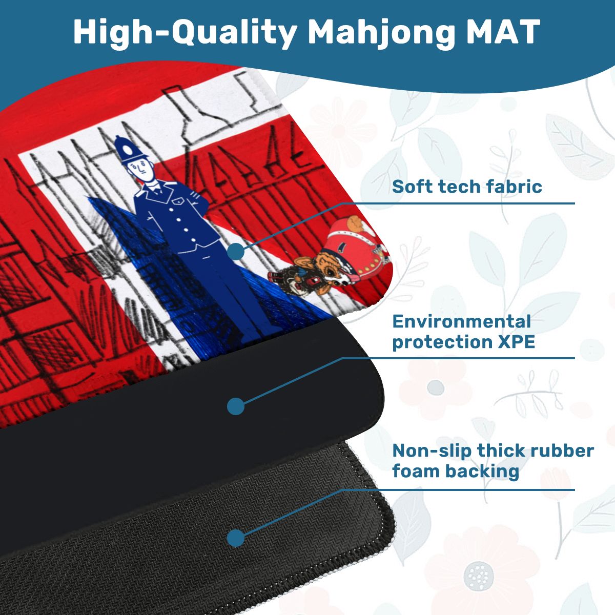 London Calling Station To Station Black Cab Mahjong Mat - Splash of Color Co.