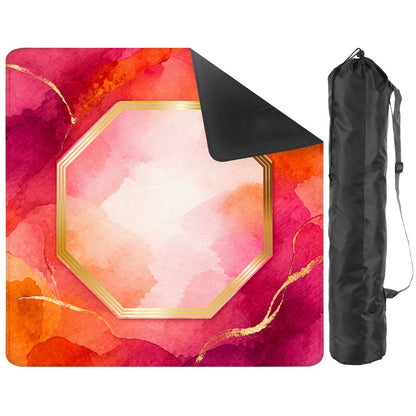 Bejeweled Watercolor, Fuchsia, Orange And Gold Flecked Mahjong Mat - Splash of Color Co.