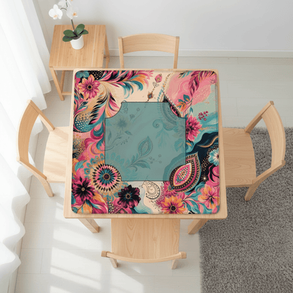 Boho Floral Infusion Bejeweled Edition 2 Mahjong Mat - Splash Of Mahj And Color Co.