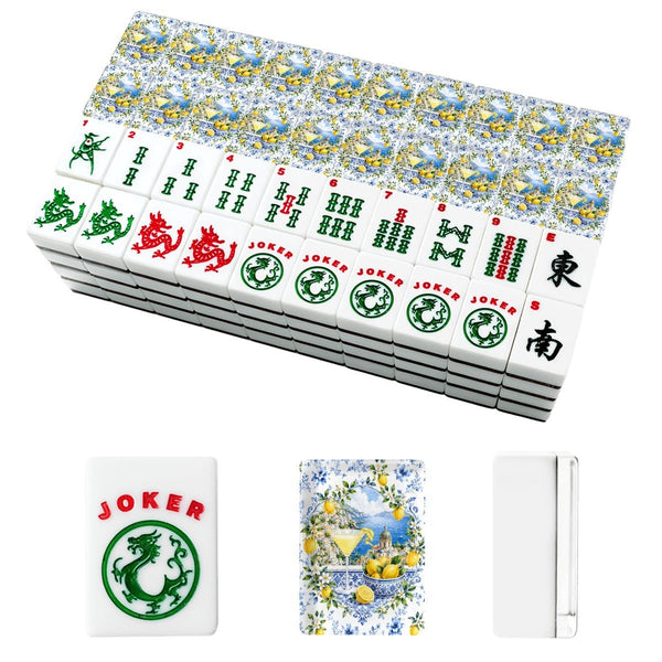 Lemondrops On The Amalfi American Mahjong Tiles And Carry Case - Splash Of Mahj And Color Co.