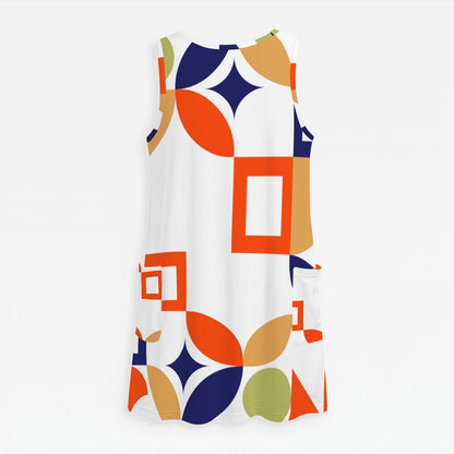 Modern Mahj Diva Mod Women's Sleeveless Dress with Pockets - Splash of Color Co.