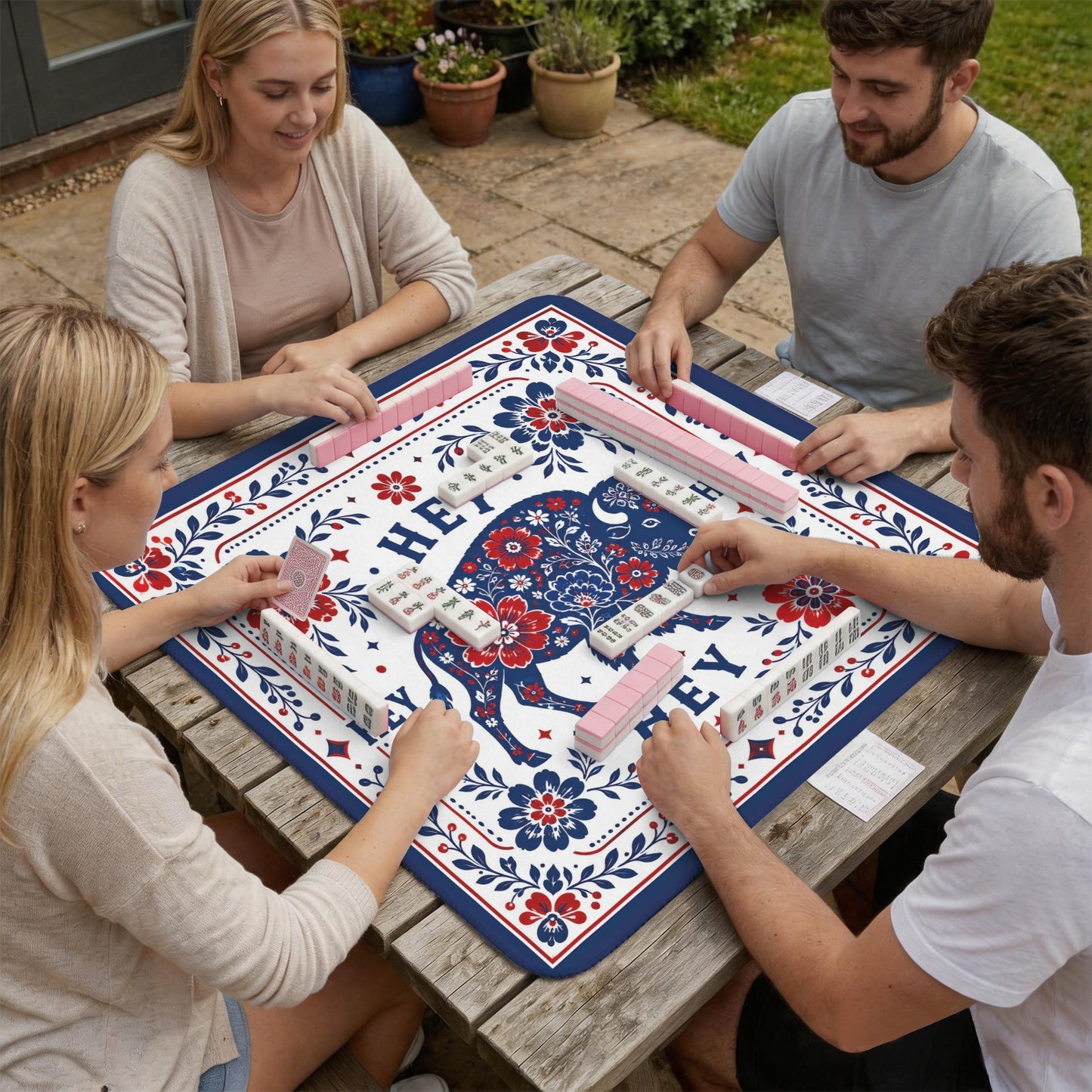 Buffalo Football Fans Mahjong Mat 33x33 - Splash Of Mahj And Color Co.
