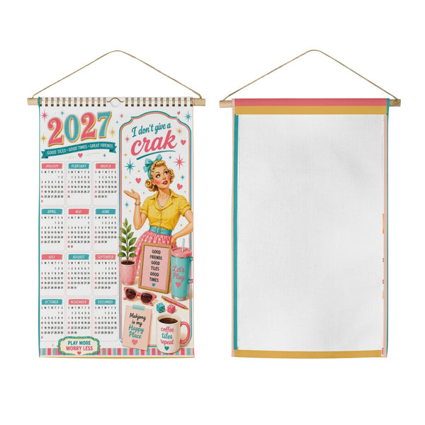2027 Mahjong Wall Calendar Funny I Don't Give A Crak