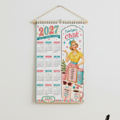 2027 Mahjong Wall Calendar Funny I Don't Give A Crak
