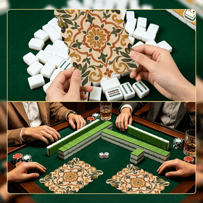 Old World Tuscan Scalloped Mahjong Shuffler Cards Set of 4 - Splash Of Mahj And Color Co.