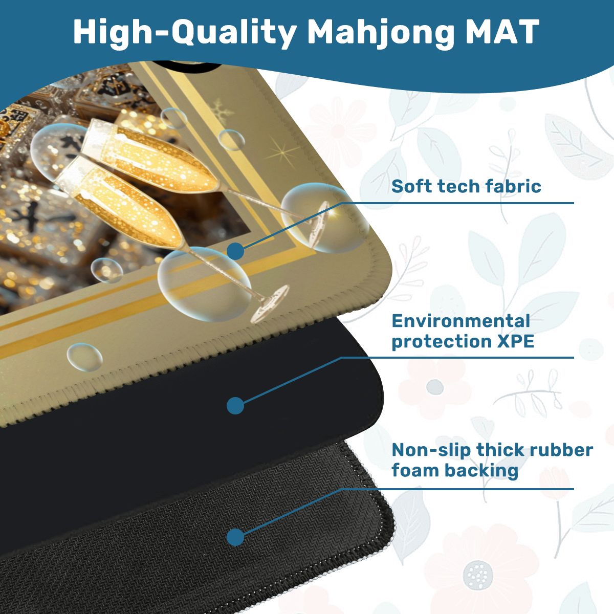 New Year's Eve Mahjong Mat, Glitz Gold - Splash of Color Co.