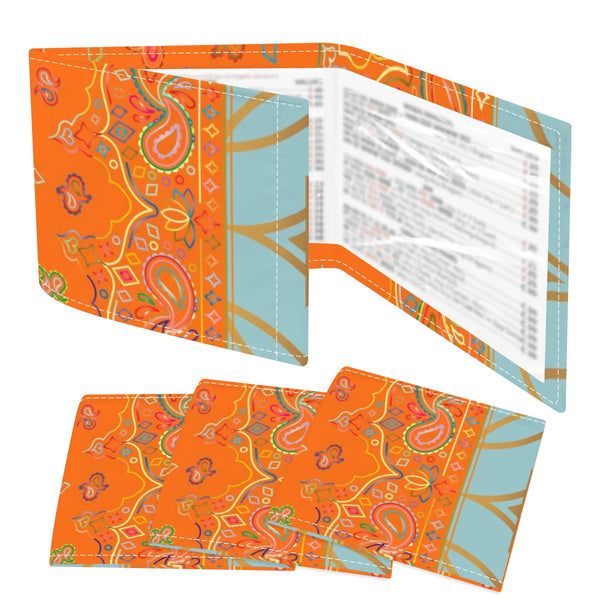 Celestial Sun, Orange Aqua Designed 4 Mahjong Card Holder with Line Finder - Splash of Color Co.