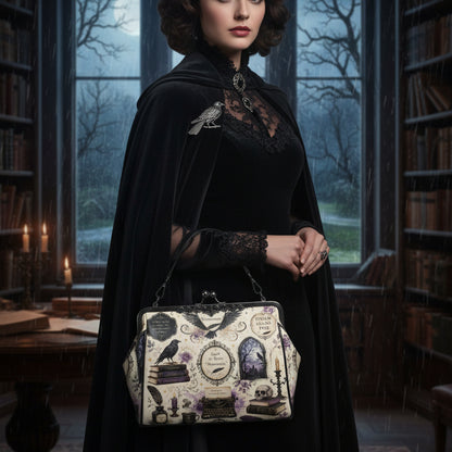 Edgar Allen Poe Literature Lover Gothic Kisslock Purse