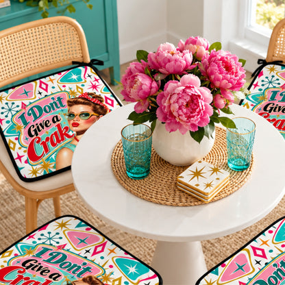 Funny Mahjong I Don't Give A Crak Quilted Chair Cushion