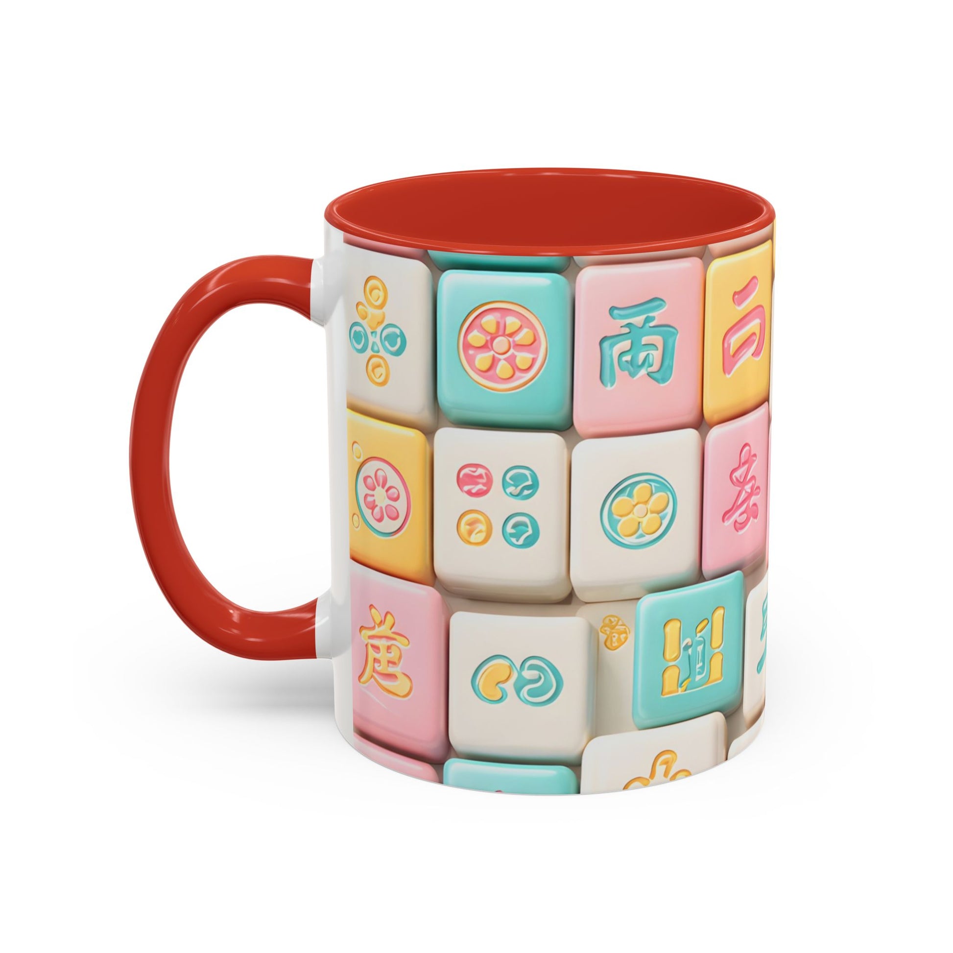 Pastel Mahjong Tile Pattern Mug | Accent Coffee Mug - Splash of Color Co.