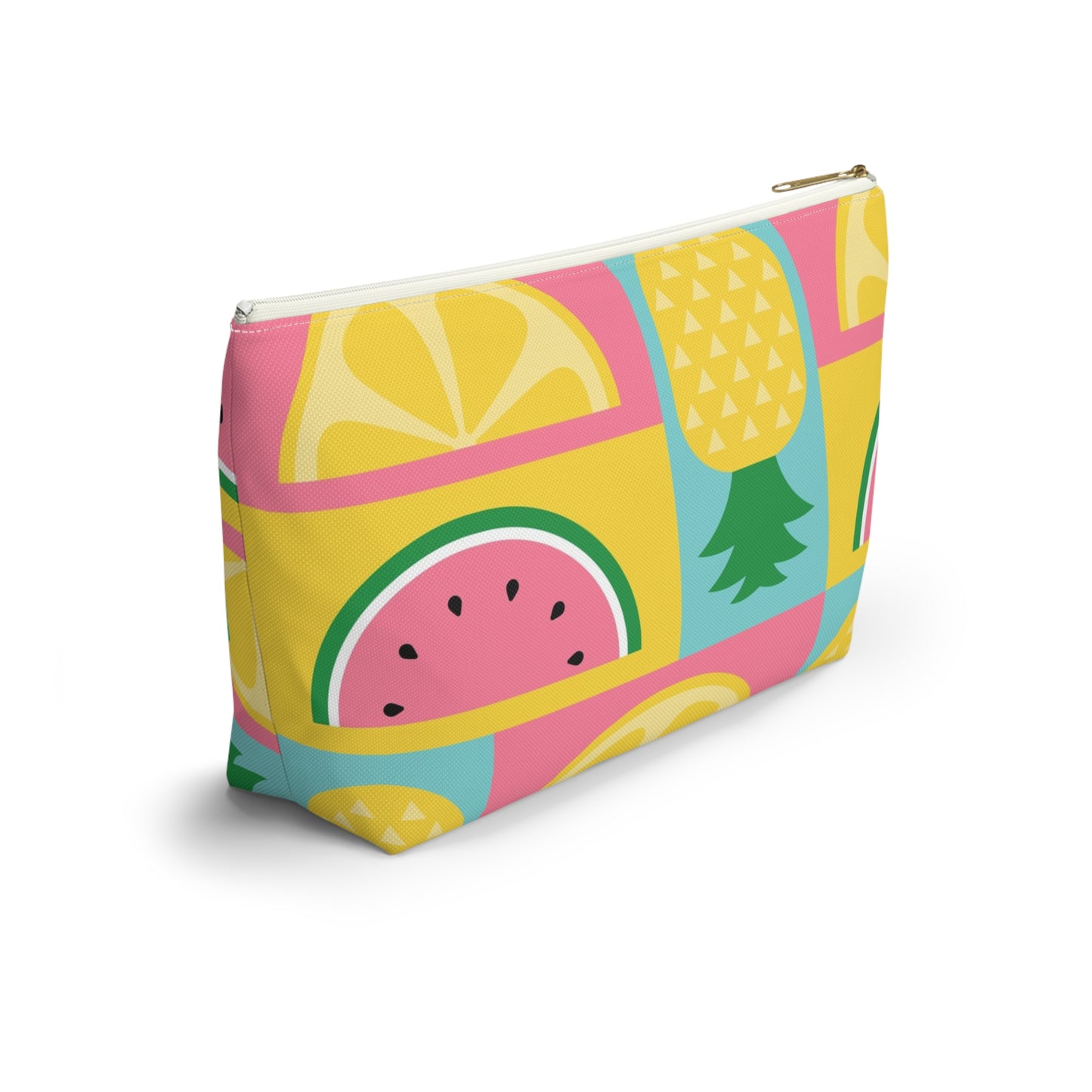 Mahj On The Run Tile Travel Pouch Tropical Fruit Pattern Accessory Pouch - Splash of Color Co.