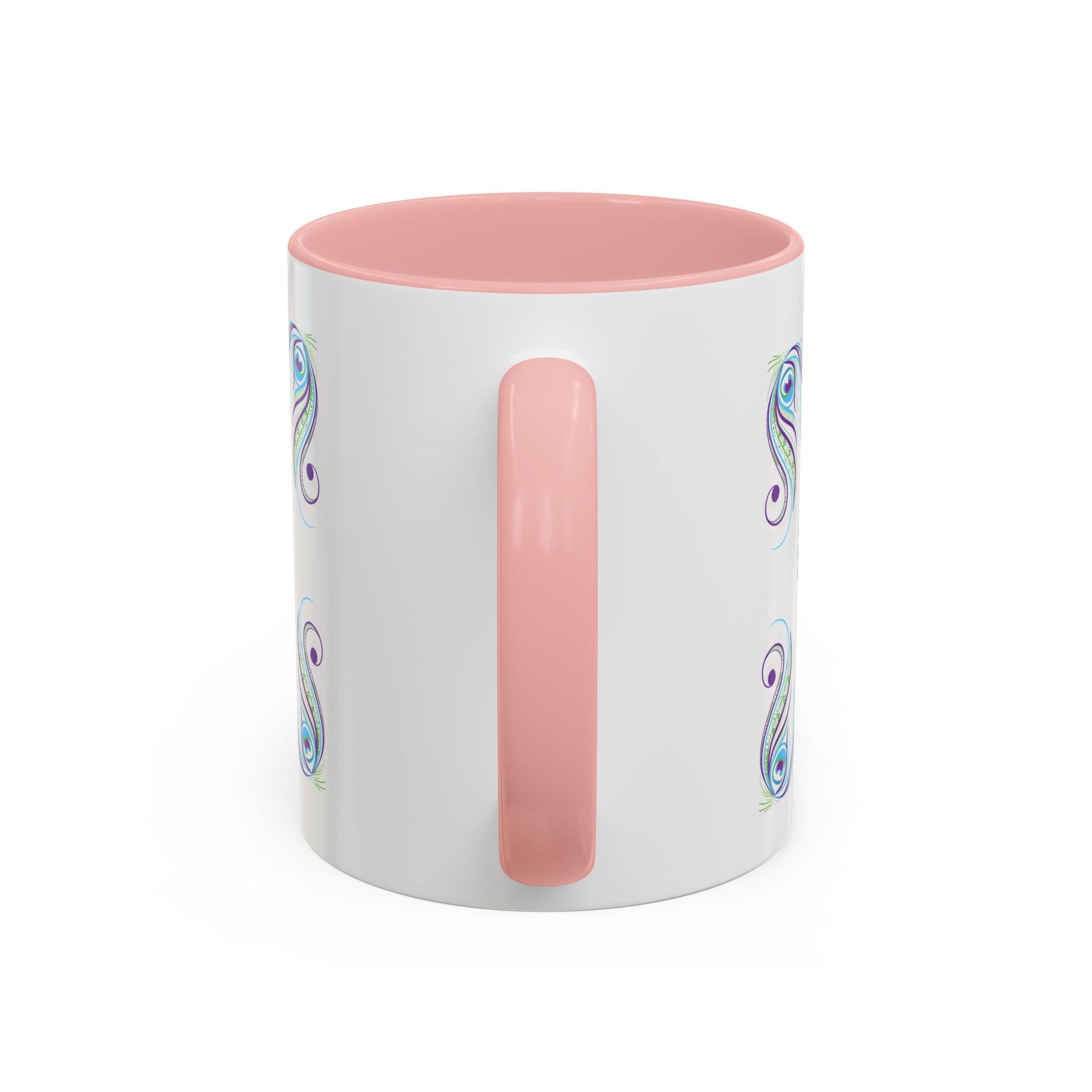 Preppy Peacock Whimsical Pink Green, Purple Coffee Mug - Splash of Color Co.