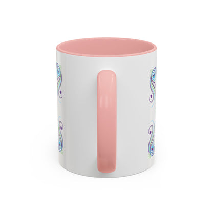 Preppy Peacock Whimsical Pink Green, Purple Coffee Mug - Splash of Color Co.