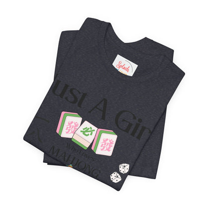 Just A Girl Who Loves Mahjong T-Shirt | Mahjong Tiles, Fan Graphic - Splash of Color Co.