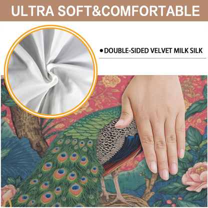 Elegant Peacock Blue Marbled Floral Designed Chair Covers - Splash of Color Co.