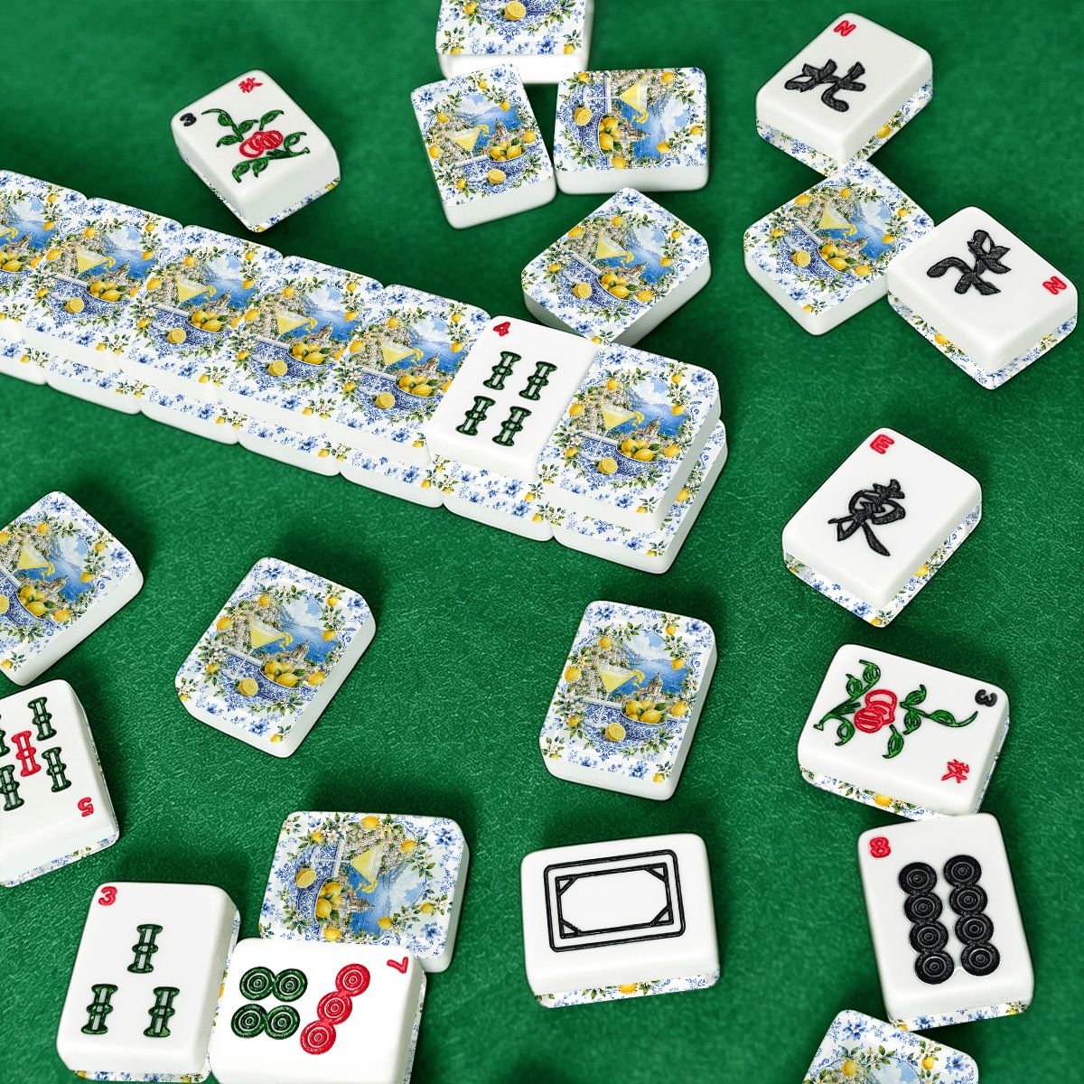 Lemondrops On The Amalfi American Mahjong Tiles And Carry Case - Splash Of Mahj And Color Co.