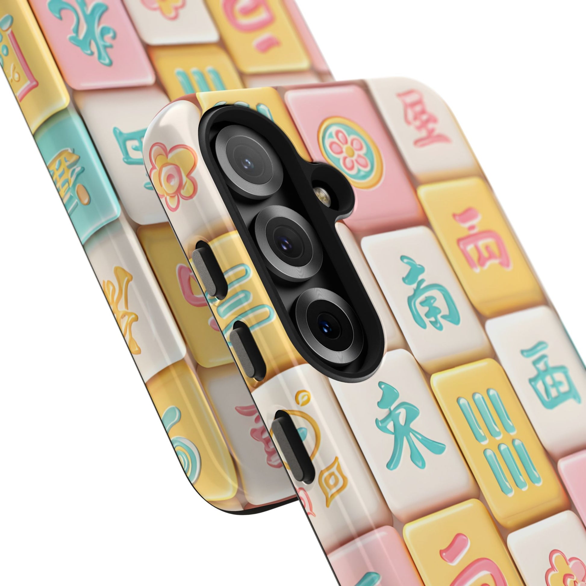 Pastel Mahjong Tile Phone Case | Cute Asian Game Pattern, Durable Protective Case - Splash of Color Co.