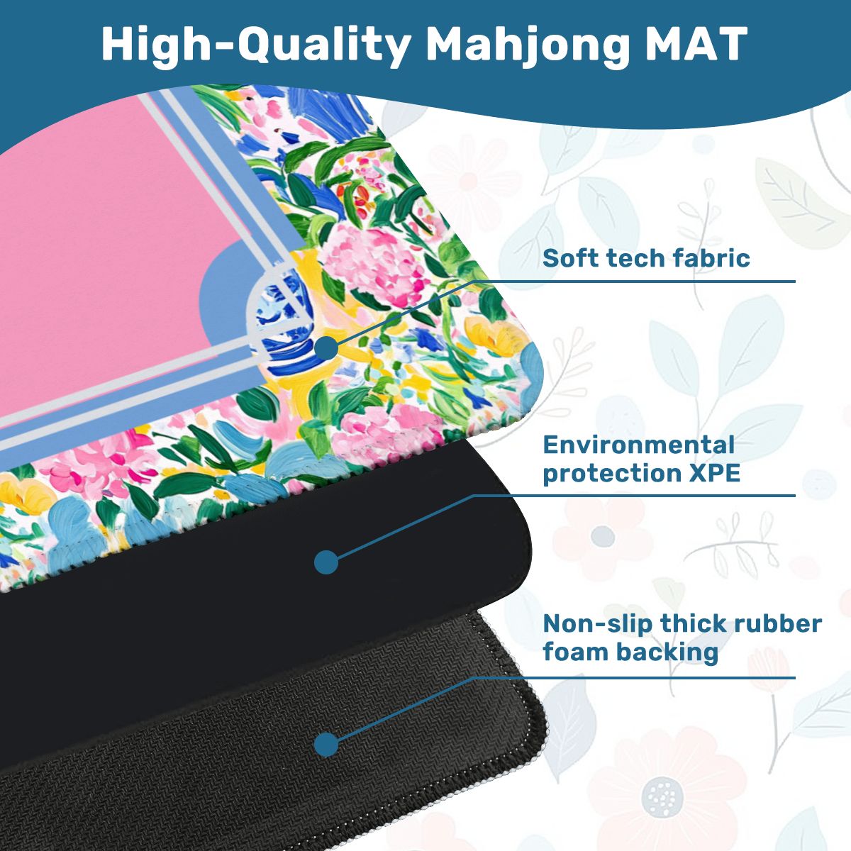 Floral Chinoiserie Sunny Side Mini Mahjong Mat - Splash of Color Co.