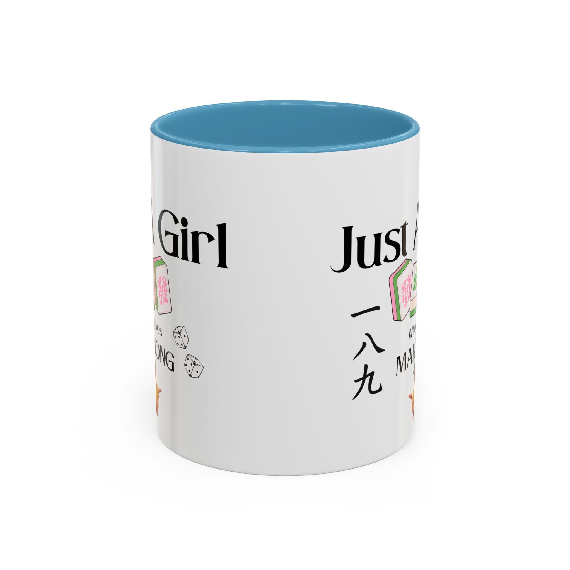 Mahjong Mug - "Just A Girl Who Loves Mahjong" Accent Coffee Mug - Splash of Color Co.