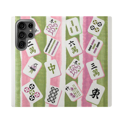 Colorful Mahjong Flip Cases for Phones, Unique Phone Cover, Gift for Gamers, Handheld Device Protection, Stylish Phone Accessory