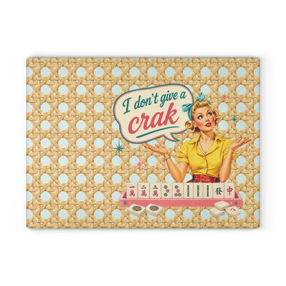 I Don't Give a Crak Mahjong Entertaining Glass Cutting Board - Splash Of Mahj And Color Co.