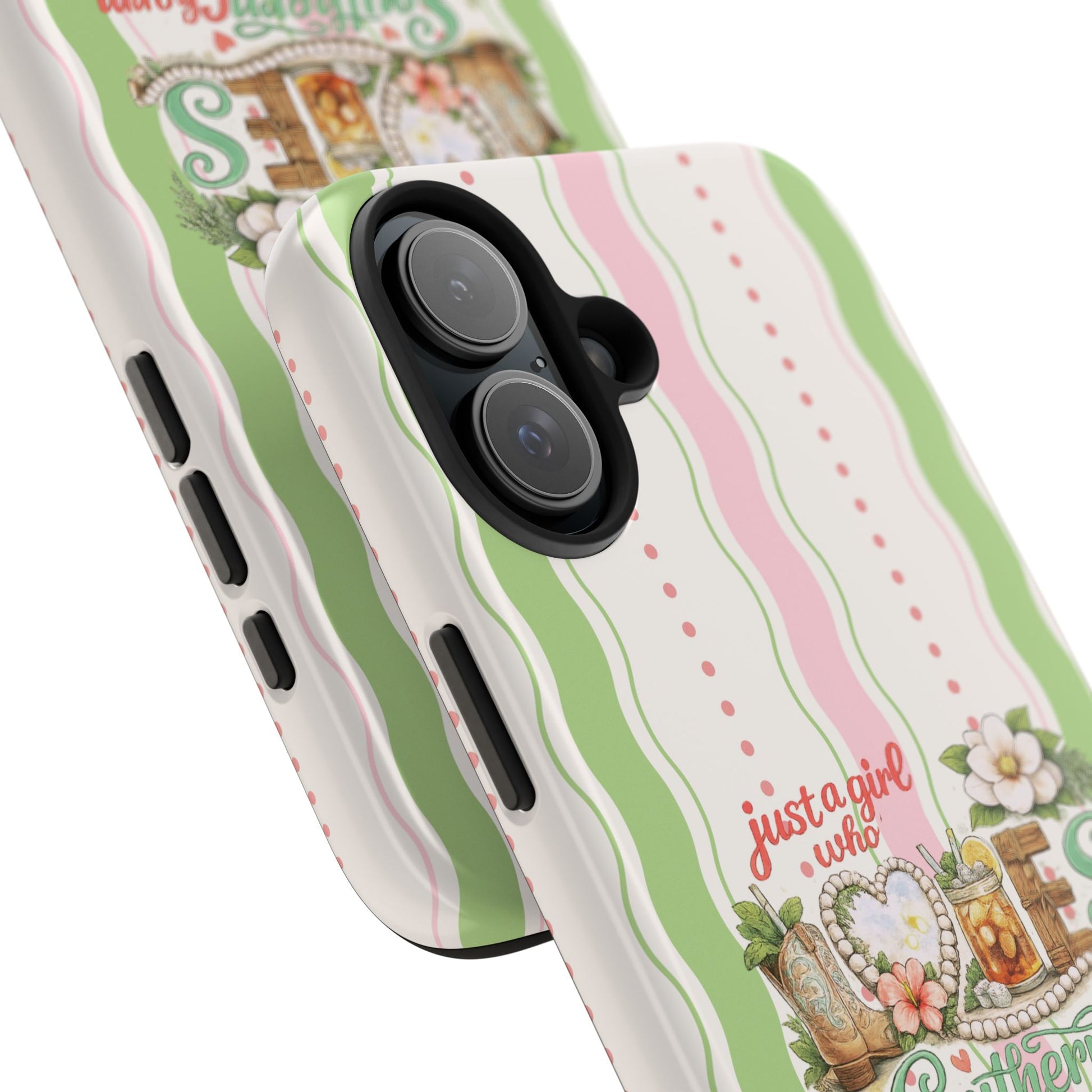 Just a Girl, Who Loves Southern Charm and Mahjong Preppy Pastel Phone Cases - Splash of Color Co.