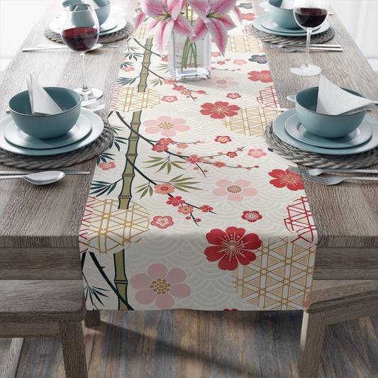 Asian Inspired Mahjong Elegant Floral Table Runner for Dining, Perfect Gatherings, Mahj Parties Weddings, Holidays, and Special Occasions