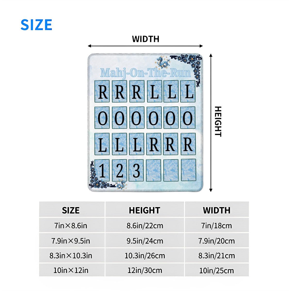 Mahj On The Run Dragon Tales Mini Mahjong Game Pad Stitched Edge (Vertical) - Splash of Color Co.